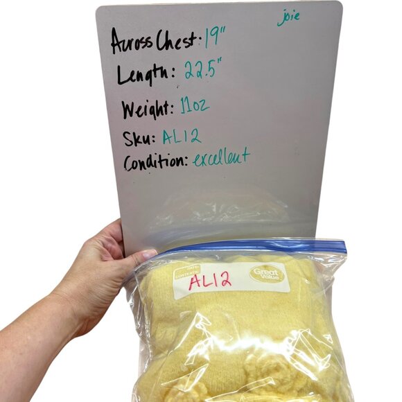 Joie Floral Embellished Puff Sleeve Crewneck Sweater Yellow Size Small - Picture 9 of 9